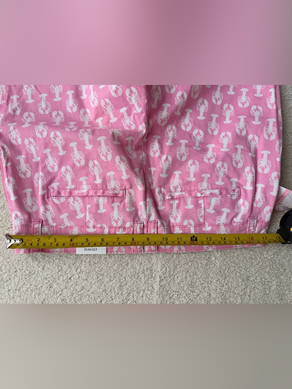 Crown & Ivy Pink Lobster Print Cropped Pants - Picture 5 of 7